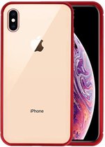 Magnetic Back Cover voor iPhone XS Max Rood - Transparant