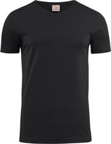 Printer T-shirt Heavy V-hals Man 2264024 Zwart - Maat XL