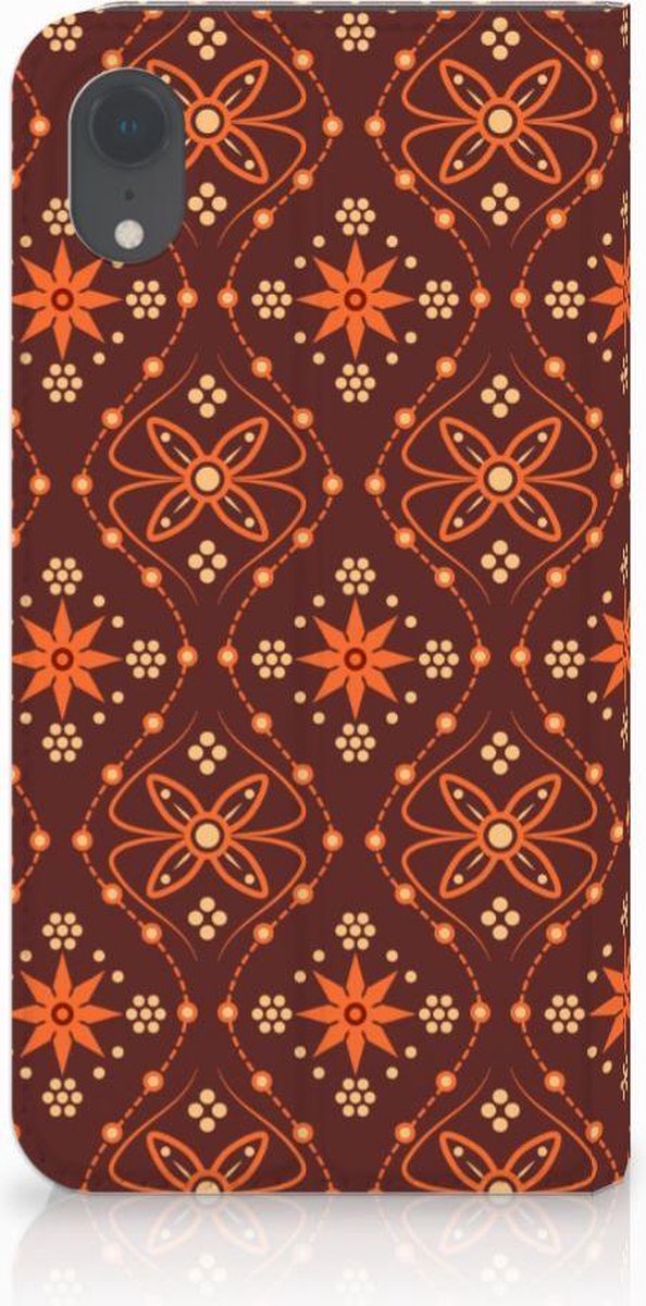 Apple iPhone Xr Hoesje met Magneet Batik Brown