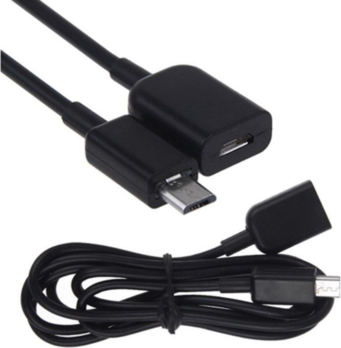 Micro-USB verlengkabel 1 meter M/F Micro USB kabel 100cm - Merkloos