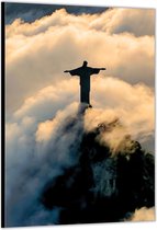 Dibond –Jezus Beeld in Rio de Janeiro– 60x90cm Foto op Dibond;Aluminium (Wanddecoratie van metaal)