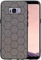 Hexagon Hard Case - Telefoonhoesje - Backcover Hoesje - achterkant hoesje - Geschikt voor Samsung Galaxy S8 - Grijs