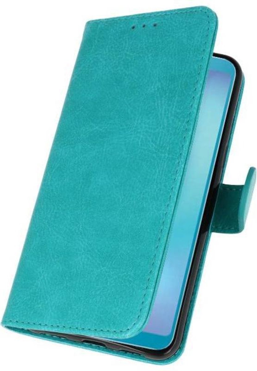 Hoesje Geschikt voor Samsung Galaxy A8s - Kaarthouder Book Case Telefoonhoesje - Groen