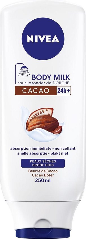 Romanschrijver Aankoop linnen NIVEA Onder de Douche Cacao - 250 ml - Body Milk | bol.com