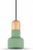 V-tac Hanglamp Vt-7125 12 X 21 Cm E27 Beton/hout 60w Groen