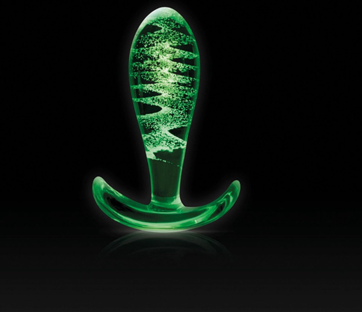 Goedkoopste Glazen anaalplug met anker glow-in-the-dark