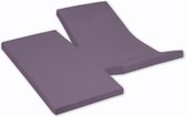 Damai - Hoeslaken dubbele split (tot 35 cm) - Katoen - 140 x 200 cm - Purple