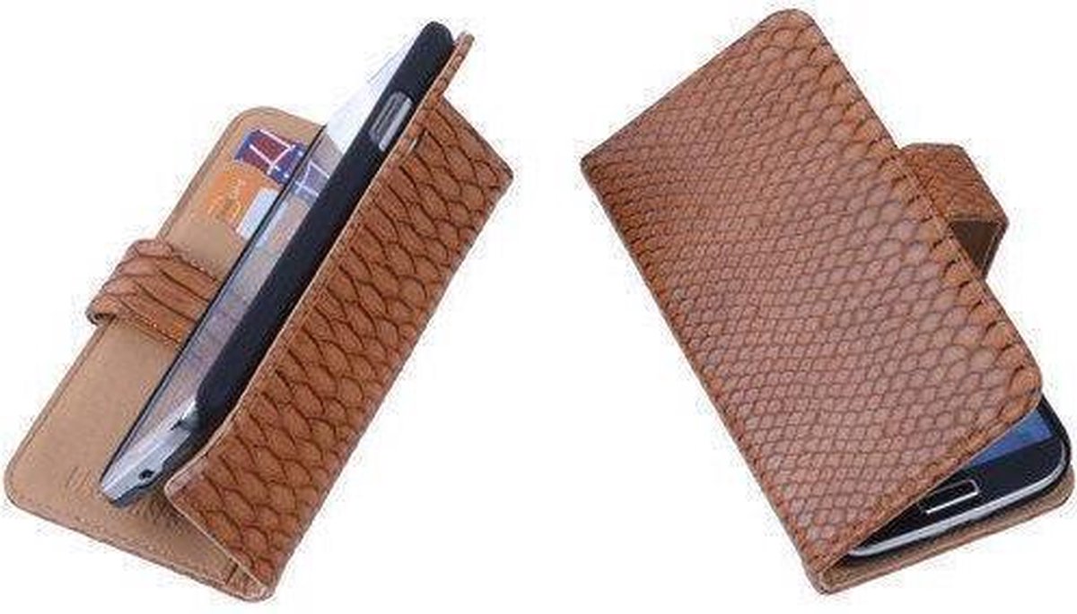 "Bestcases ""Slang"" Bruin Bookcase Cover Hoesje Huawei Ascend G510"