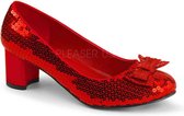 EU 37 = US 7 | DOROTHY-01 | 2 Heel WOMEN'S RED SEQUINS DOROTHY SHOES