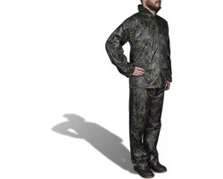 vidaXL - Regenpak - 2-delig - met - capuchon - (heren - / - camouflage - / - maat - XXL)