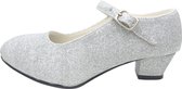 Spaanse Prinsessen schoenen zilver glitter maat 32 (binnenmaat 20 cm) bij jurk