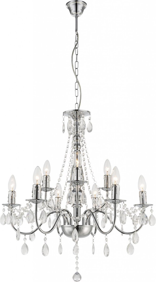 Kroonluchter Globo William LED - Chroom met acrylkristallen 2