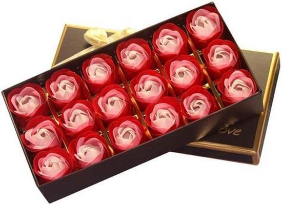 Sierlijke zeepjes - Chique doos met rozen van zeep - Rode rozen - Badrozen  -... | bol.com