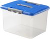 Curver Optima Opbergbox - 30 liter - Kunststof - Transparant / Blauw