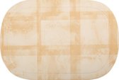 Afwasbare placemat - Ovaal 45 x 30 cm - Beige - Set van 6 stuks