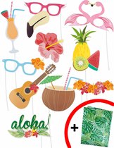 NINGBO PARTY SUPPLIES - Hawaii photobooth set met 10 delen - Decoratie > Photobooth en posters