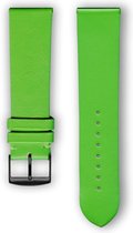 Groene (lazer) lederen horlogeband (made in France) Frans leder 22 mm