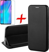 Huawei P30 Lite Hoesje + Screenprotector Case Friendly - Book Case Flip Wallet - iCall - Zwart