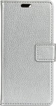 Shop4 - Samsung Galaxy J6 (2018) Hoesje - Wallet Case Lychee Zilver