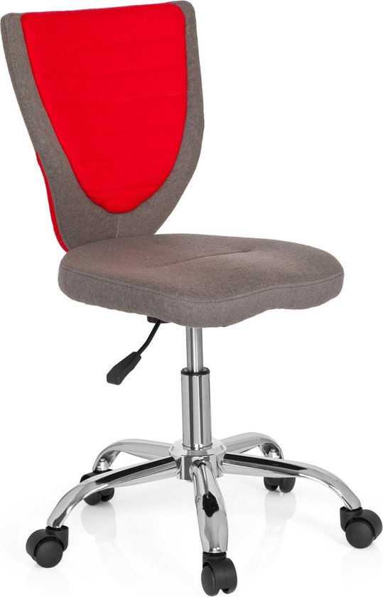 hjh office Kiddy Comfort - Chaise de bureau - Tissu - Gris / rouge