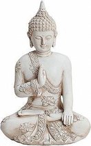 Boeddha beeldje wit 17 cm