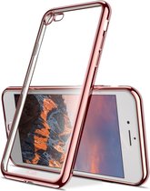 Hoesje Transparant voor Apple iPhone 7, iPhone 7 Roze Goud Siliconen TPU Hoesje Case, Cover Hoes iPhone 7, Doorzichtig Soft Gel Hoesje Backcover
