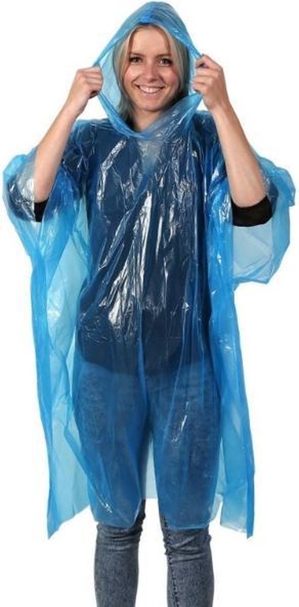 Poncho - Set van 4 - Regenponcho - Regenjas - Universele maat