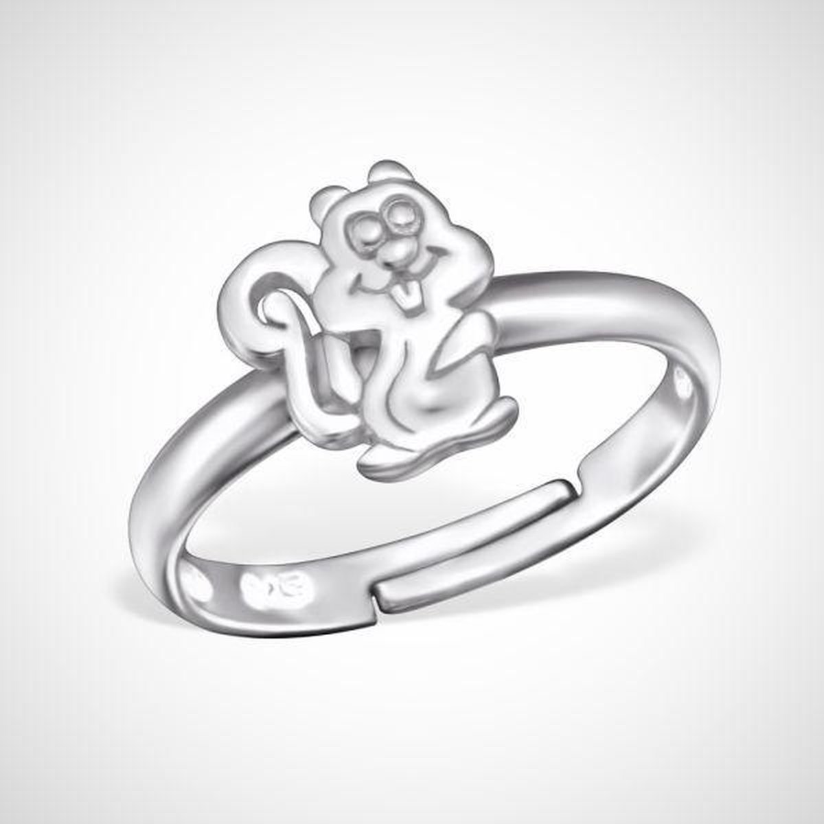 kinderring met eekhoorn - zilver - one-size