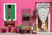 Tuinposter - Roze muur