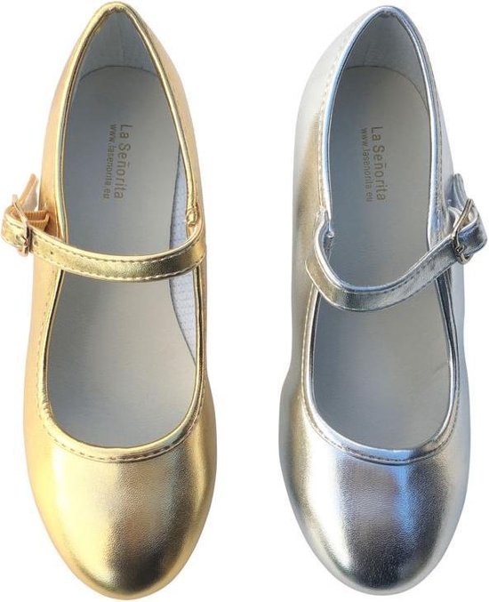 Bijzettafeltje extreem omzeilen Spaanse schoenen - flamenco schoenen - goud maat 38 (binnenmaat 24 cm) bij  verkleedkleding | bol.com
