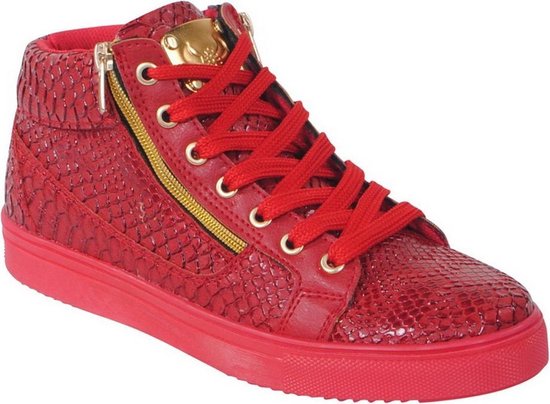 Tamboga Heren Sneaker - Leatherlook - Rood | bol.com