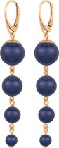 ARLIZI 1339 Pareloorbellen - Dames - 925 Sterling Zilver Roséverguld - 7 cm - Blauw