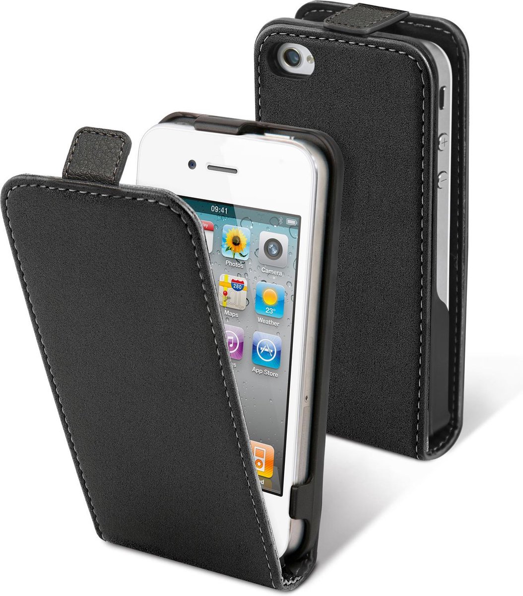 Muvit Folio flip - zwart - Apple iPhone 4;Apple iPhone 4S