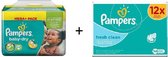 Pampers Baby Dry maat 5+ 168 stuks + Pampers Fresh billendoekjes 12st