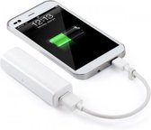 Universele Power Bank mobiele oplader  - 2600 mAh - met Micro-USB-kabel - *Ook voor iPhone & Samsung - Wit