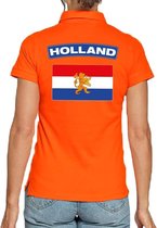 Holland supporter poloshirt / polo t-shirt oranje voor dames - Koningsdag kleding/ shirts L