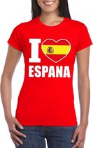Rood I love Spanje fan shirt dames XL
