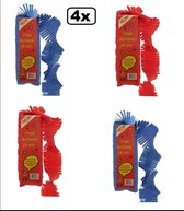 4x Crepe guirlande brandveilig blauw/rood 24 meter
