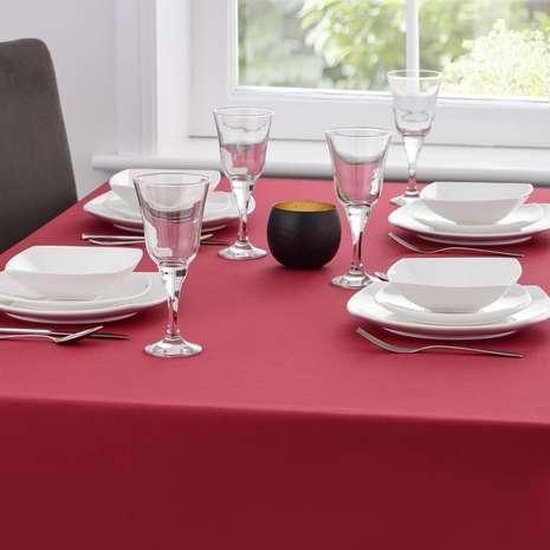 Rood damast tafelkleed 140 x 320 (Hotelkwaliteit: 250 gr/m2) | bol.com