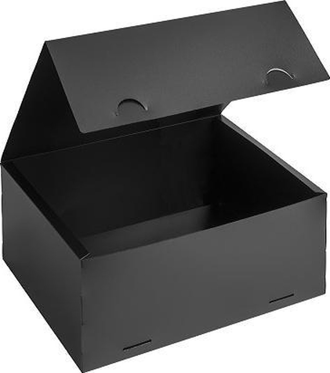 Cadeauverpakking transparant plastic doosjes 22x20x10 cm ZWART (10 stuks)