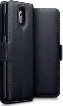 Nokia 3.1 Bookcase hoesje - CaseBoutique - Effen Zwart - Leer