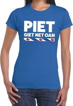 Blauw t-shirt Friesland Piet Giet Net Oan dames L