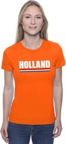 Oranje Holland supporter shirt dames - Koningsdag kleding of oranje fan/ supporter kleding XS