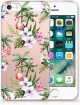 iPhone SE | 5S  TPU-siliconen Hoesje Design Flamingo Palms