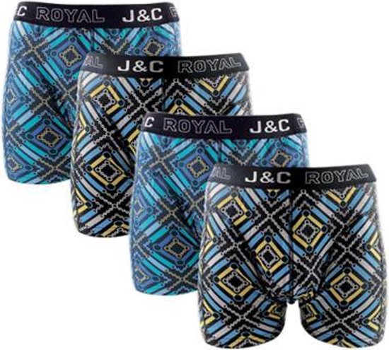 J&C Underwear heren | Promopakket Chained squares | MAAT S | 4-pack