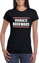 Verrekte Koekwaus dames T-shirt zwart L