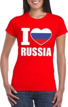 Rood I love Rusland fan shirt dames XS