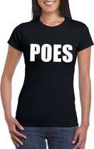 Poes tekst t-shirt zwart dames 2XL