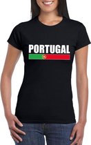 Zwart Portugal supporter t-shirt voor dames XS