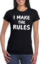 I make the rules tekst t-shirt zwart dames L